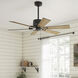 Gilrock 52 inch Matte Black with Golden Maple/Matte Black Blades Ceiling Fan