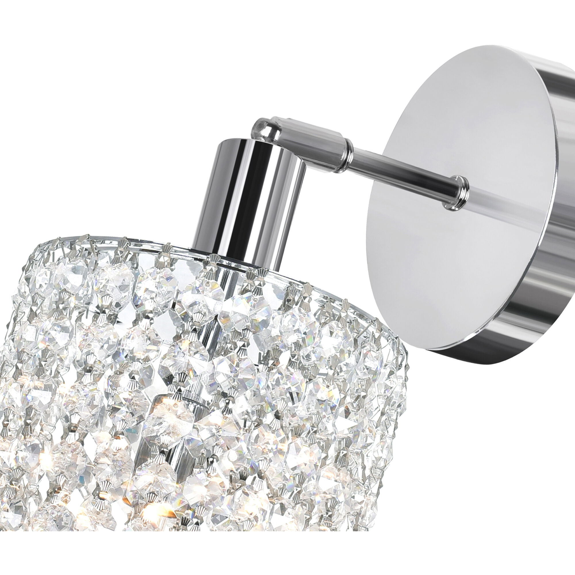 Glitz 1 Light 8 inch Chrome Bathroom Sconce Wall Light