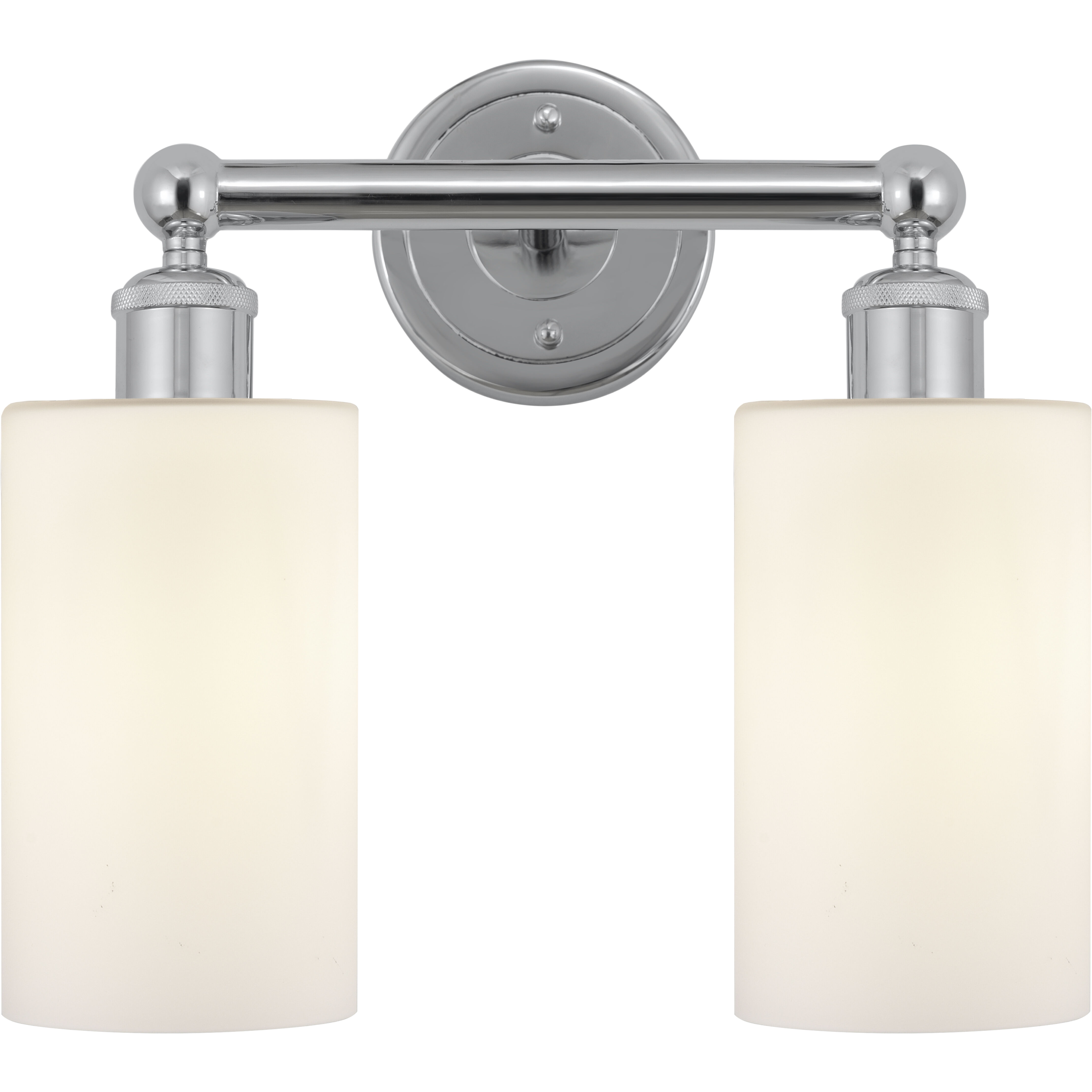 Edison Clymer 2 Light 13 inch Polished Chrome Bath Vanity Light Wall Light in Matte White Glass