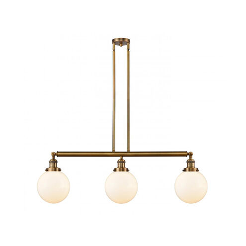 Franklin Restoration Large Beacon LED 41 inch Brushed Brass Island Light Ceiling Light in Matte White Glass, Franklin Restoration