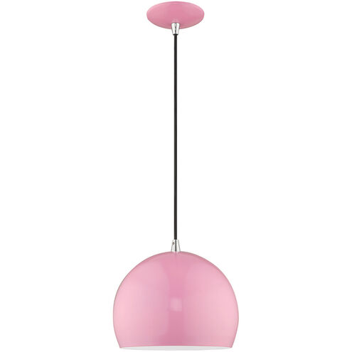 Allison 1 Light 10 inch Shiny Pink Mini Pendant Ceiling Light