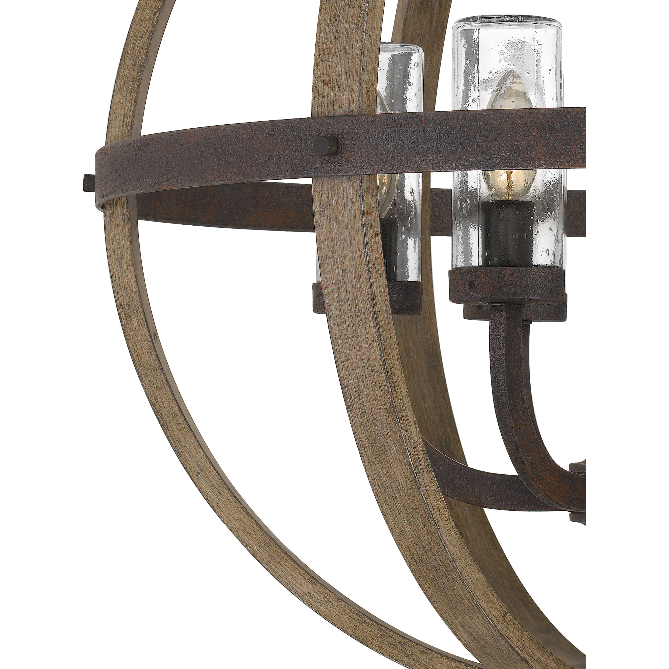 Fusion 6 Light 25 inch Rustic Black Pendant Ceiling Light