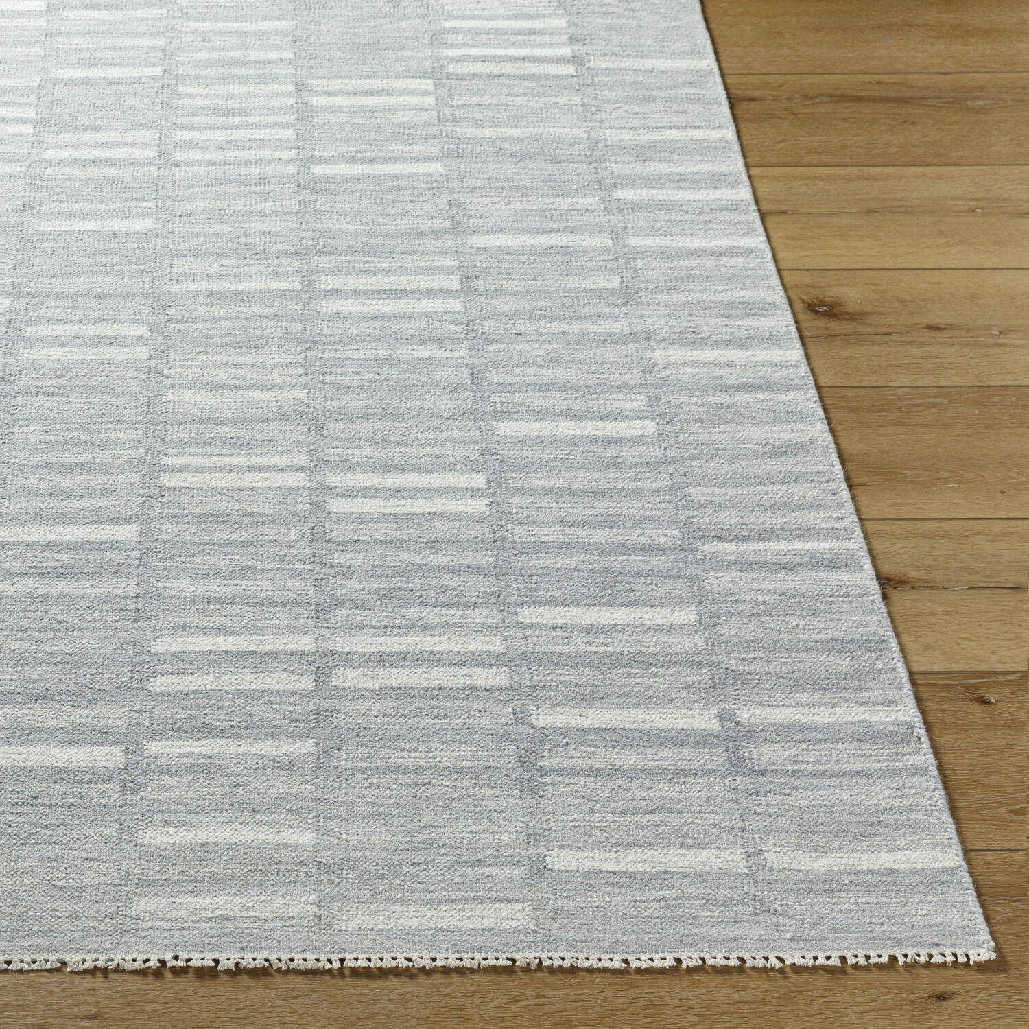 Marseille 96 X 30 inch Metallic - Silver/Grey/Silver Handmade Rug in 2.5 x 8
