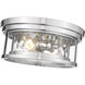 Clarion 2 Light 12 inch Polished Nickel Flush Mount Ceiling Light