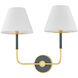 Wedgewood Wall Sconce Wall Light in Aged Brass/Soft Studio Green