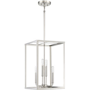 Traditional 4 Light 12 inch Polished Nickel Pendant Ceiling Light