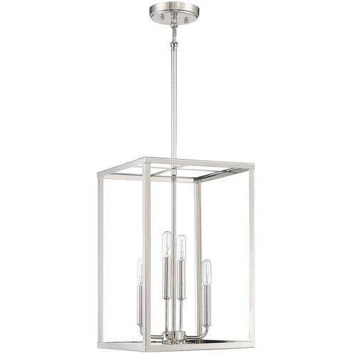 Traditional 4 Light 12 inch Polished Nickel Pendant Ceiling Light