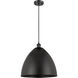 Ballston Plymouth Dome LED 16 inch Antique Brass Mini Pendant Ceiling Light in Matte Blue