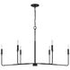 Salerno 6 Light 42 inch Matte Black Chandelier Ceiling Light, Essentials