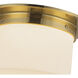Mineral 2 Light 11.13 inch Patina Brass and Opal Glass Flush Mount Ceiling Light in Opal Glass Shade