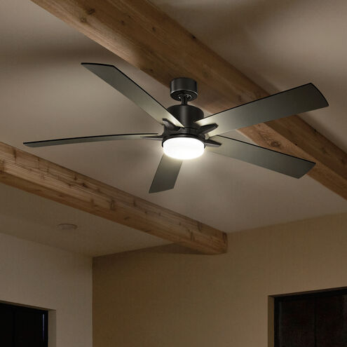 Lucian 60 inch Satin Black with Silver/Black Blades Ceiling Fan