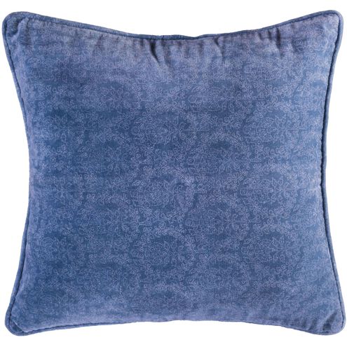 Bombay Damask 20 X 6 inch Blue Accent Pillow, Reversible