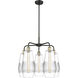 Windham 5 Light 25 inch Black Antique Brass Chandelier Ceiling Light in Clear