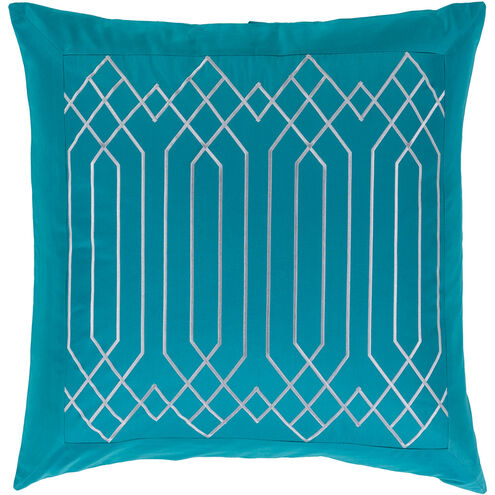 Plaza 26 X 26 inch Teal, Light Gray Euro Sham