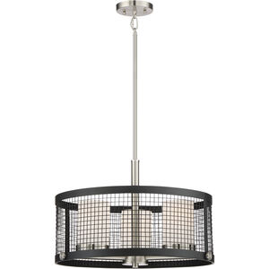 Pratt 3 Light 20 inch Black and Brushed Nickel Accents Pendant Ceiling Light