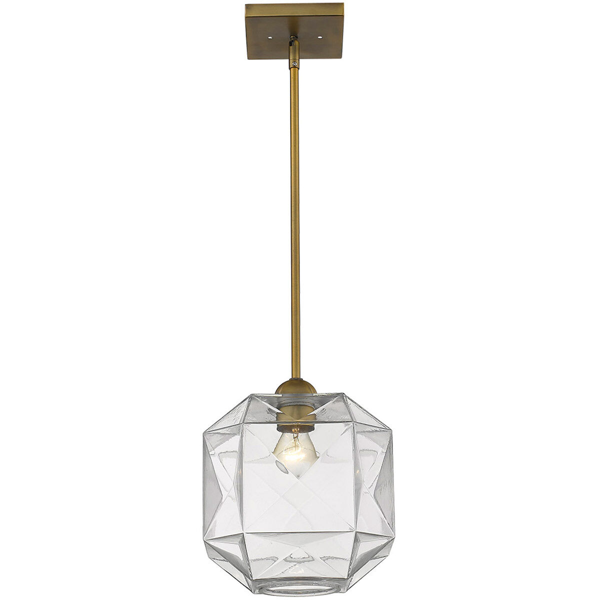 Loft 1 Light 10 inch Brass Pendant Ceiling Light