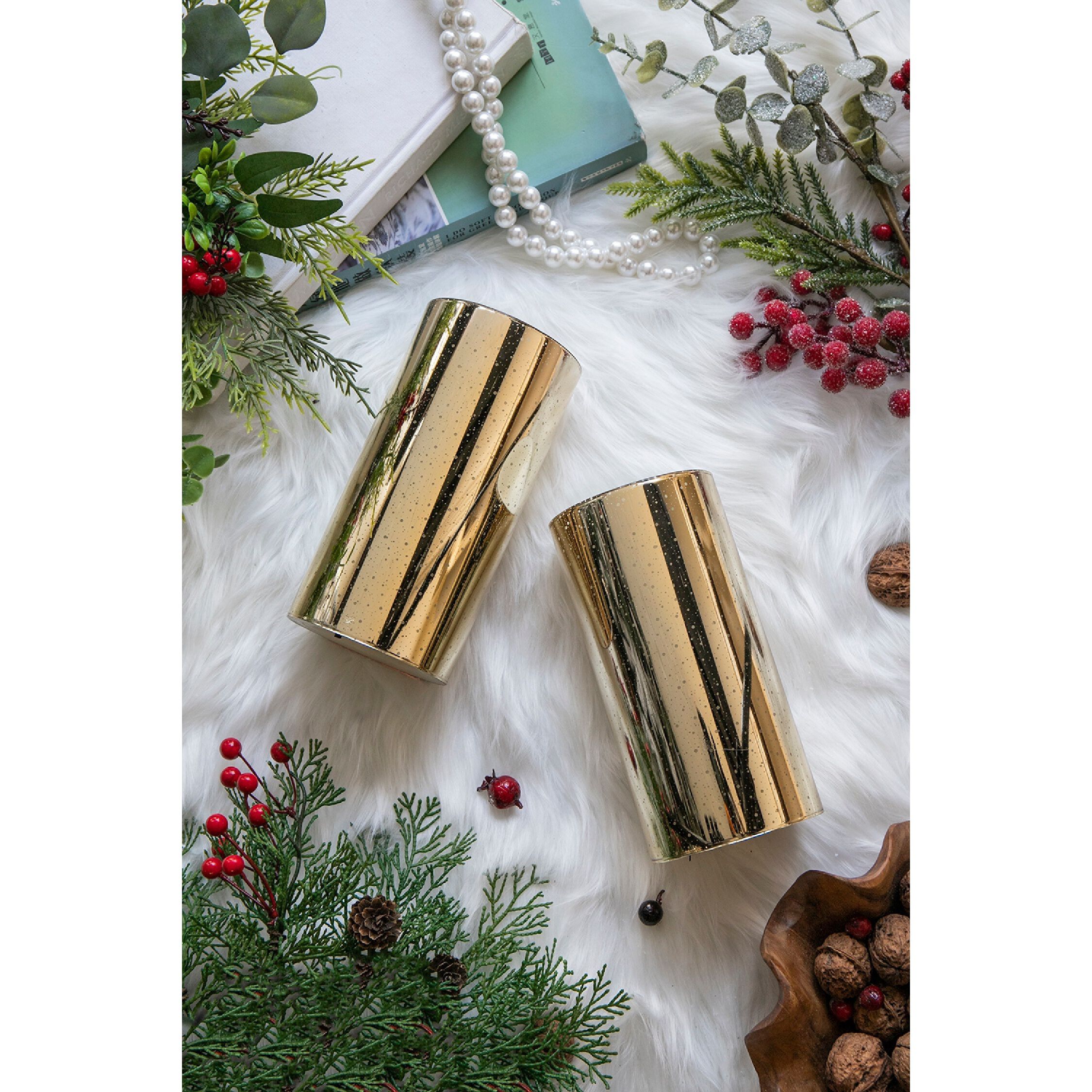 Speckled 8 X 4 inch LED Candle