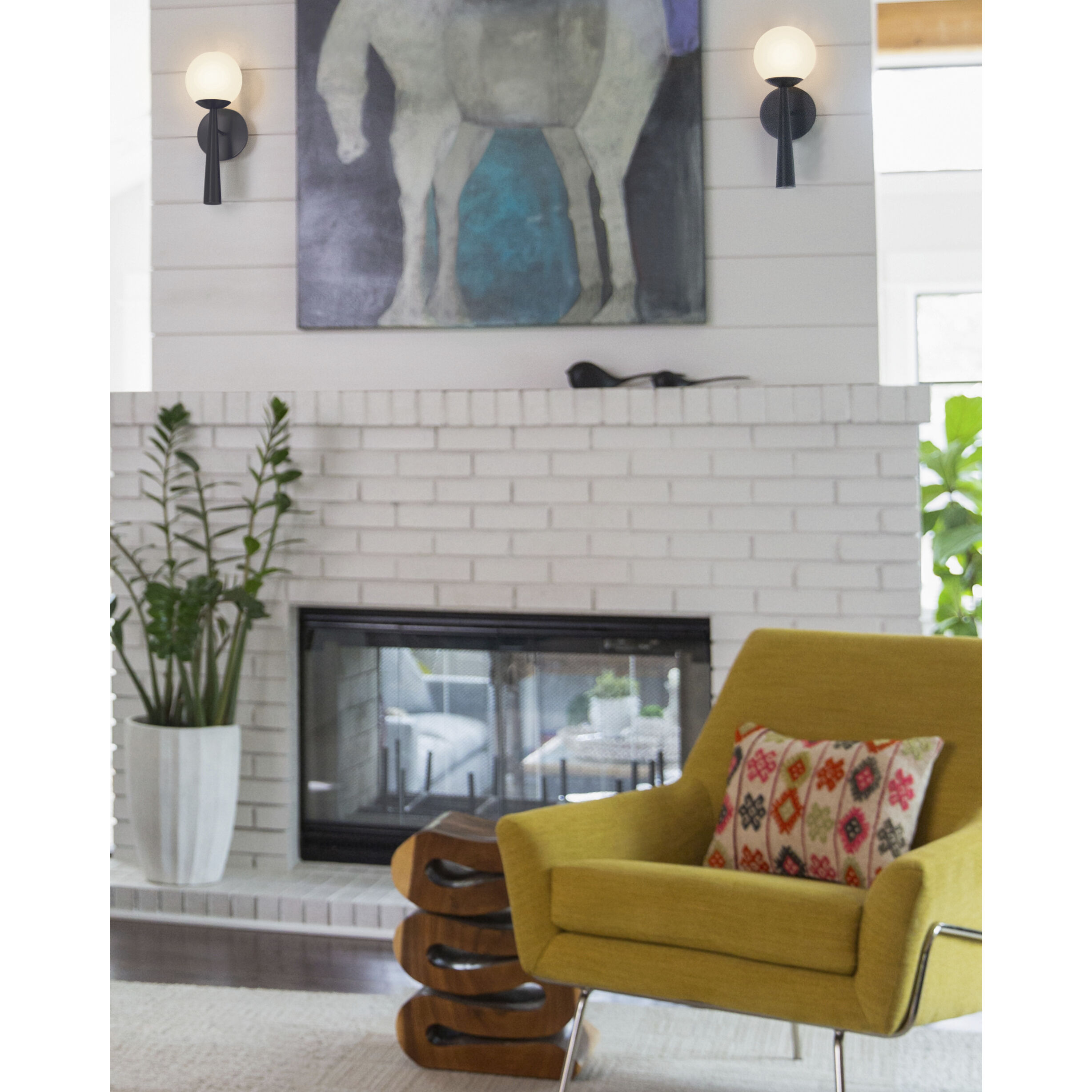 Izzy LED 6 inch Black Sconce Wall Light