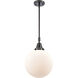 Downtown Urban Beacon 1 Light 10 inch Matte Black Mini Pendant Ceiling Light in Matte White