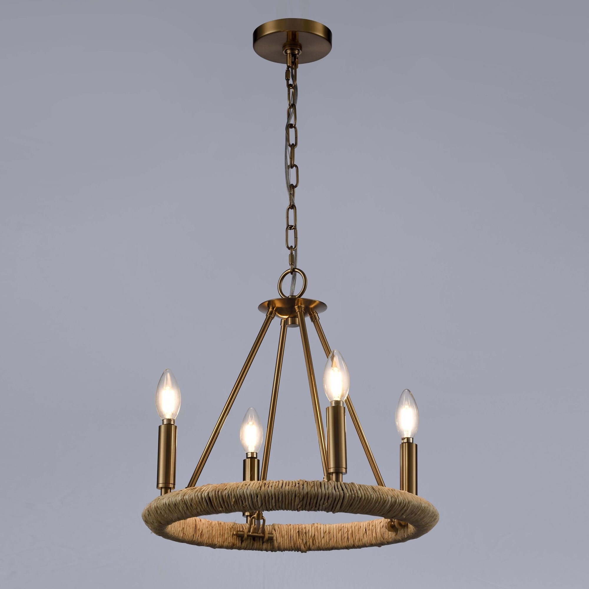 Cabana 4 Light 16 inch Lacquered Gold Chandelier Ceiling Light