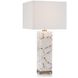Calcite 36 inch 60 watt White and Gold Table Lamp Portable Light