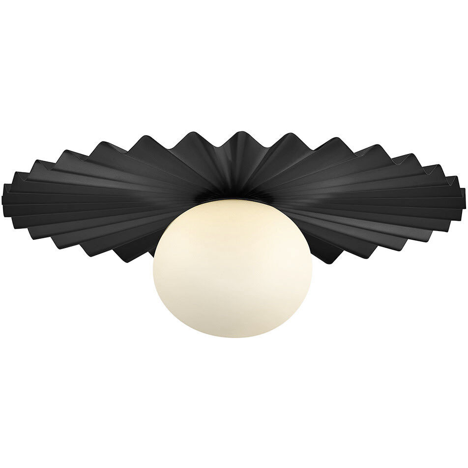 Stevie 1 Light 13.75 inch Black Flush Mount Ceiling Light, Medium