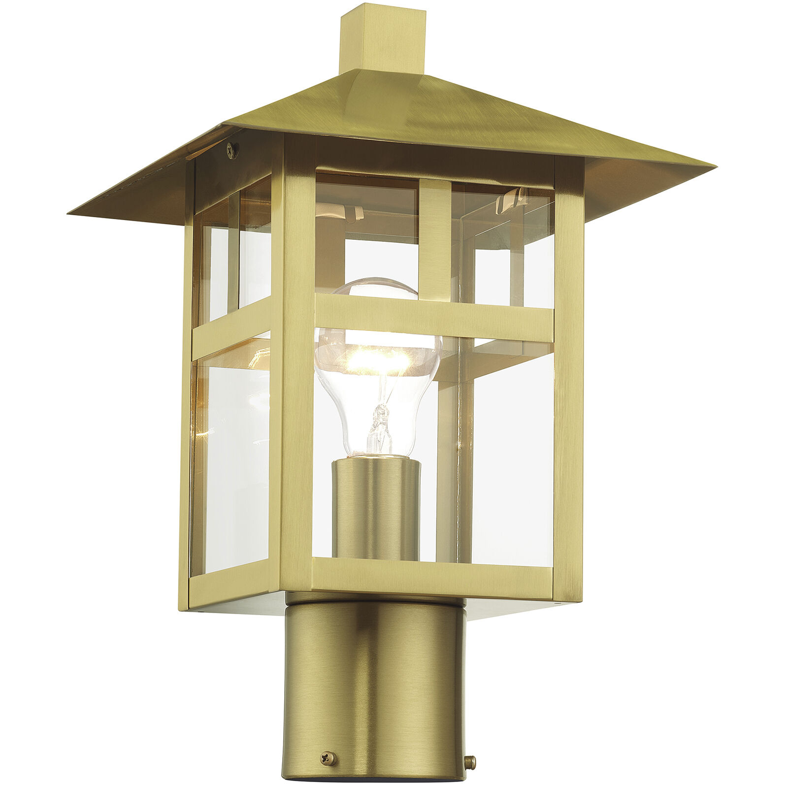 Crestlake 1 Light 13.5 inch Satin Gold Outdoor Post Top Lantern