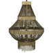 Domo 8 Light 22.5 inch Antique Brass Chandelier Ceiling Light