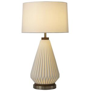 Concord 28 inch 100.00 watt Walnut and White with Weathered Brass Table Lamp Portable Light