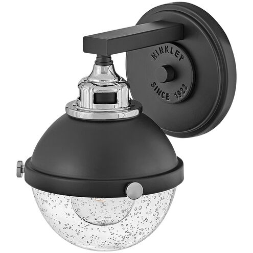Fletcher LED 8 inch Black with Chrome Vanity Light Wall Light in Black/Chrome