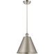 Ballston Cone LED 12 inch Brushed Satin Nickel Mini Pendant Ceiling Light