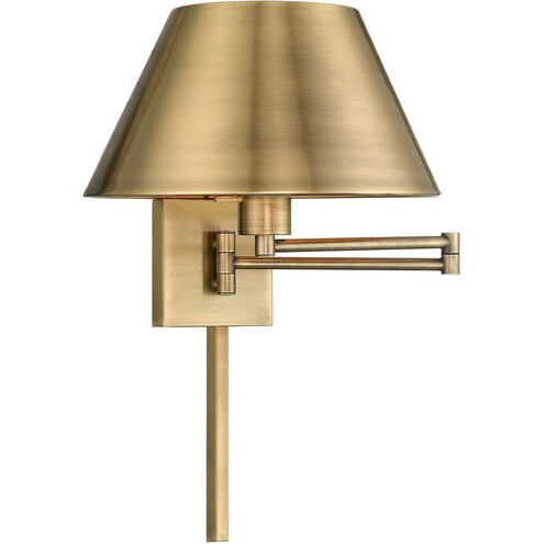 Allison 25 inch 100.00 watt Antique Brass Swing Arm Wall Lamp Wall Light