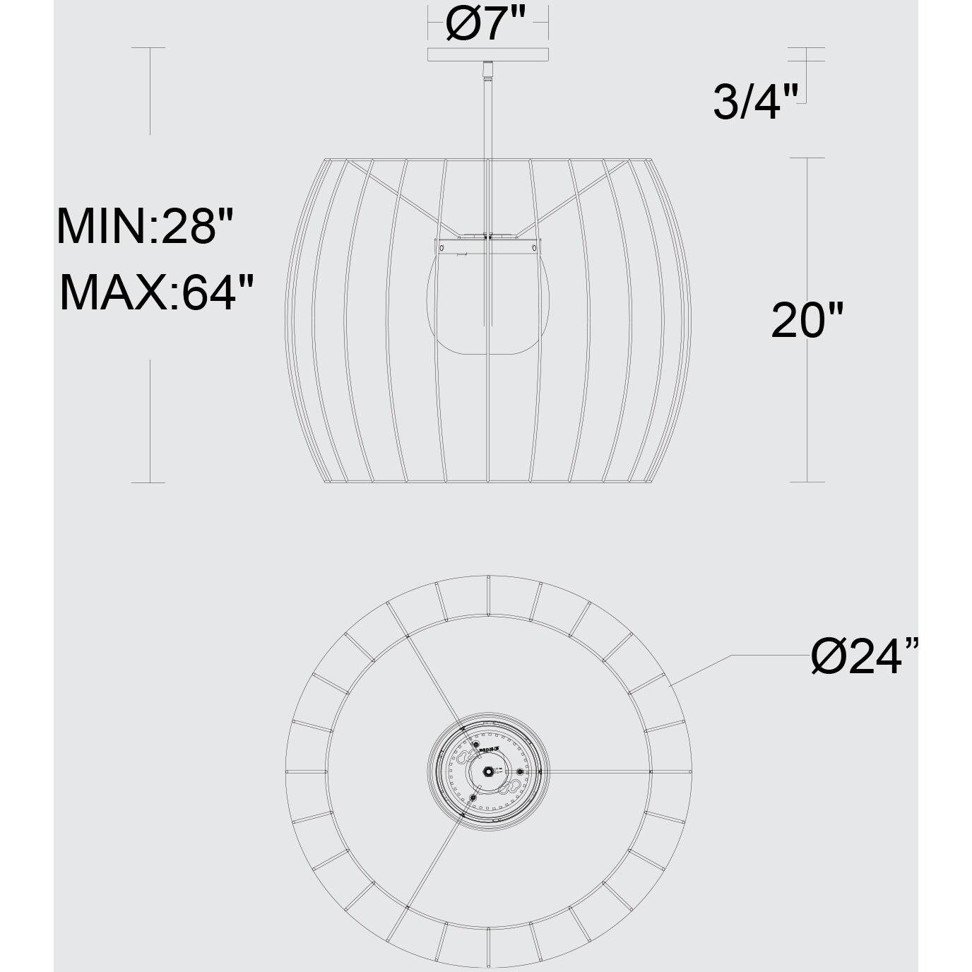 Aruba LED 24 inch Sand Black Outdoor Pendant