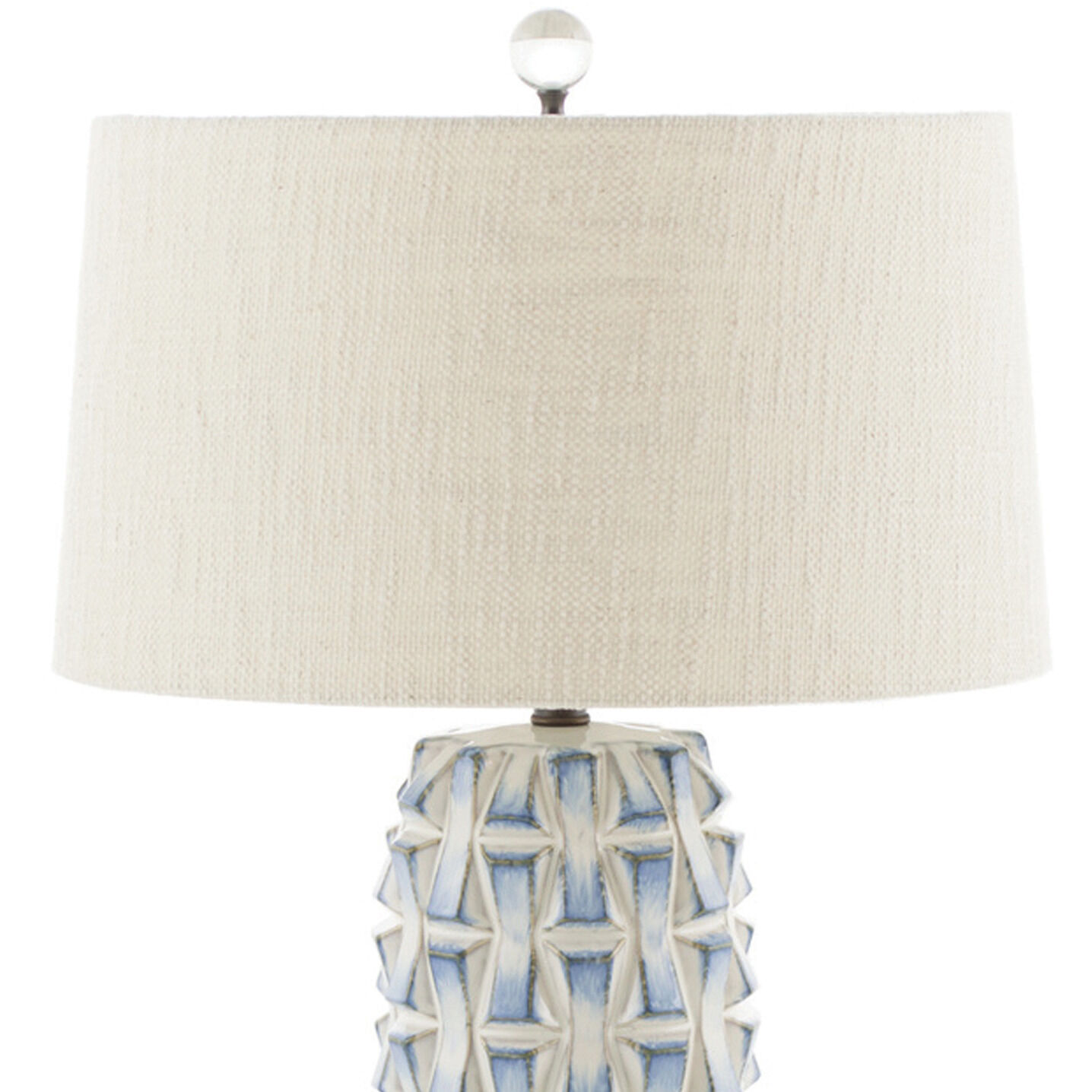 Kelly 30.5 inch Blue and White Ceramic / Burnished Bronze Table Lamp Portable Light