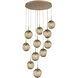 Aster LED LED Novel Brass Chandelier Ceiling Light, Round Multi-Pendant