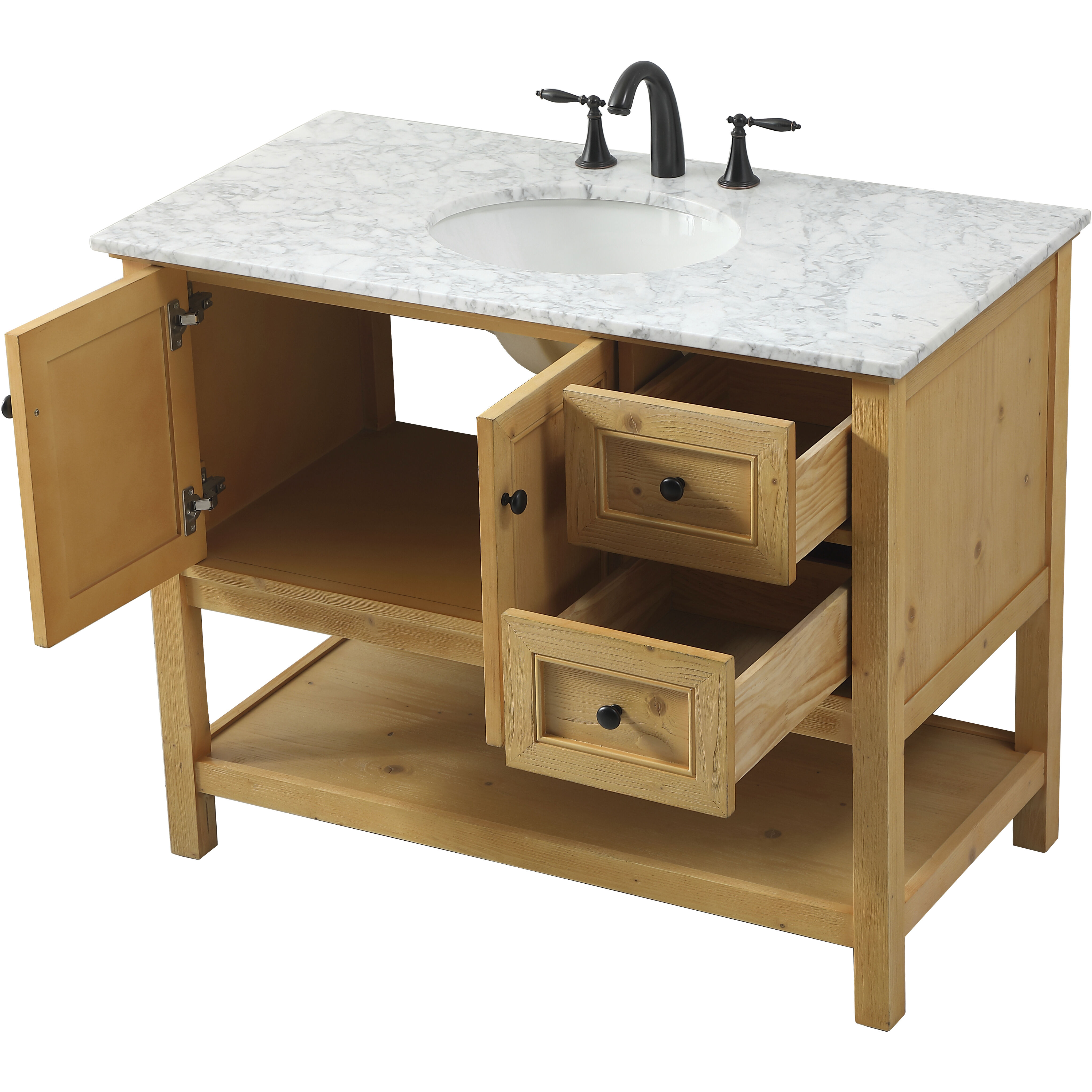 Metropolis 42 X 22 X 34 inch Natural Wood Vanity Sink Set