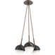 Cabochon LED 13.3 inch Burnished Bronze with Black Marble Cluster Pendant Ceiling Light in 3000K LED, White