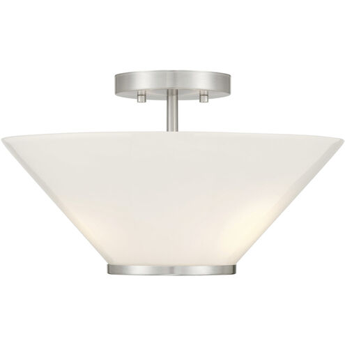 Blair 3 Light 15 inch Satin Nickel Convertible Semi-Flush or Pendant Ceiling Light