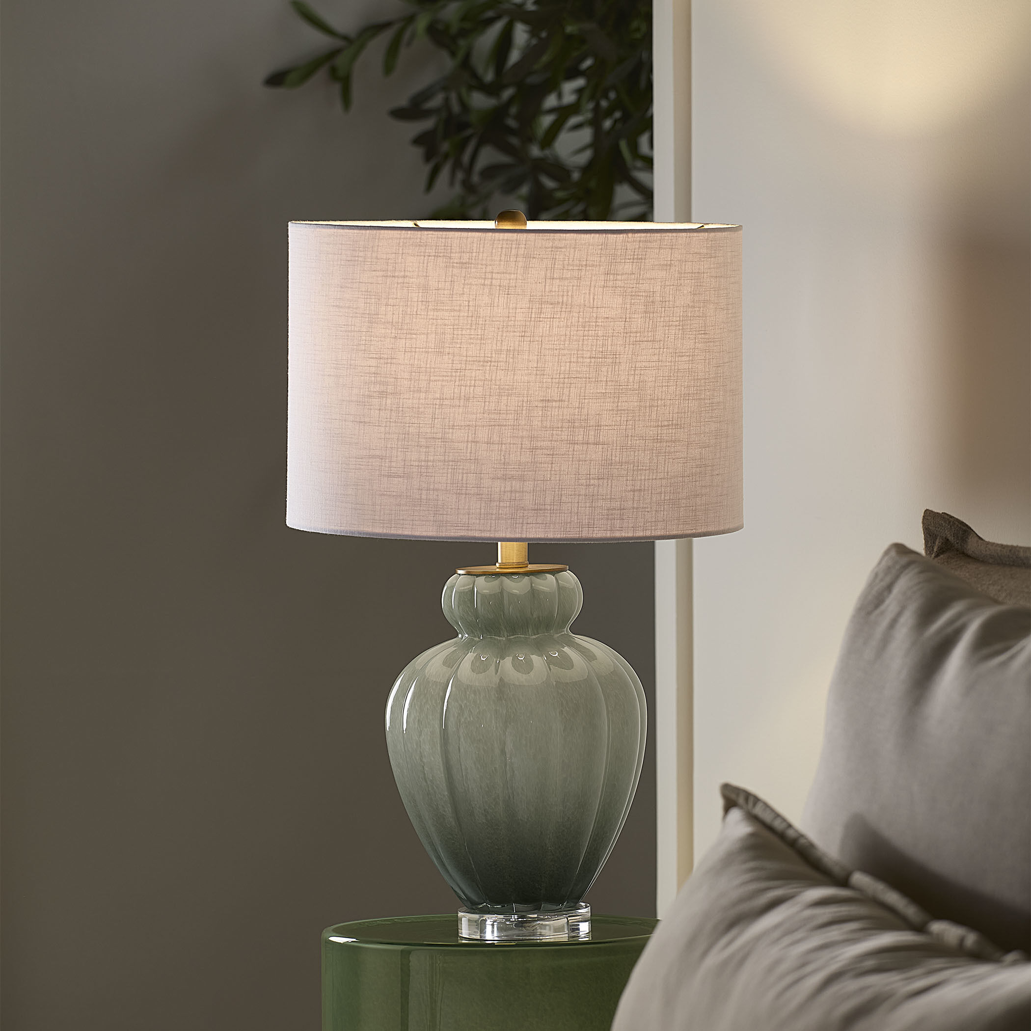 Agnes 23 inch 150.00 watt Blown Glass Celadon Table Lamp Portable Light