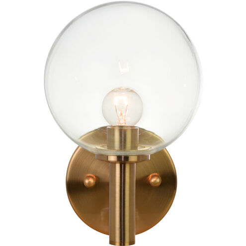 Cosmo Wall Sconce Wall Light in Aged Gold Brass and Clear