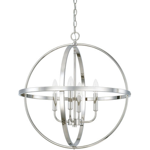 Elijah 4 Light 23 inch Polished Nickel Pendant Ceiling Light