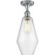 Edison Cindyrella 1 Light 7 inch Brushed Satin Nickel Semi-Flush Mount Ceiling Light in Clear Glass