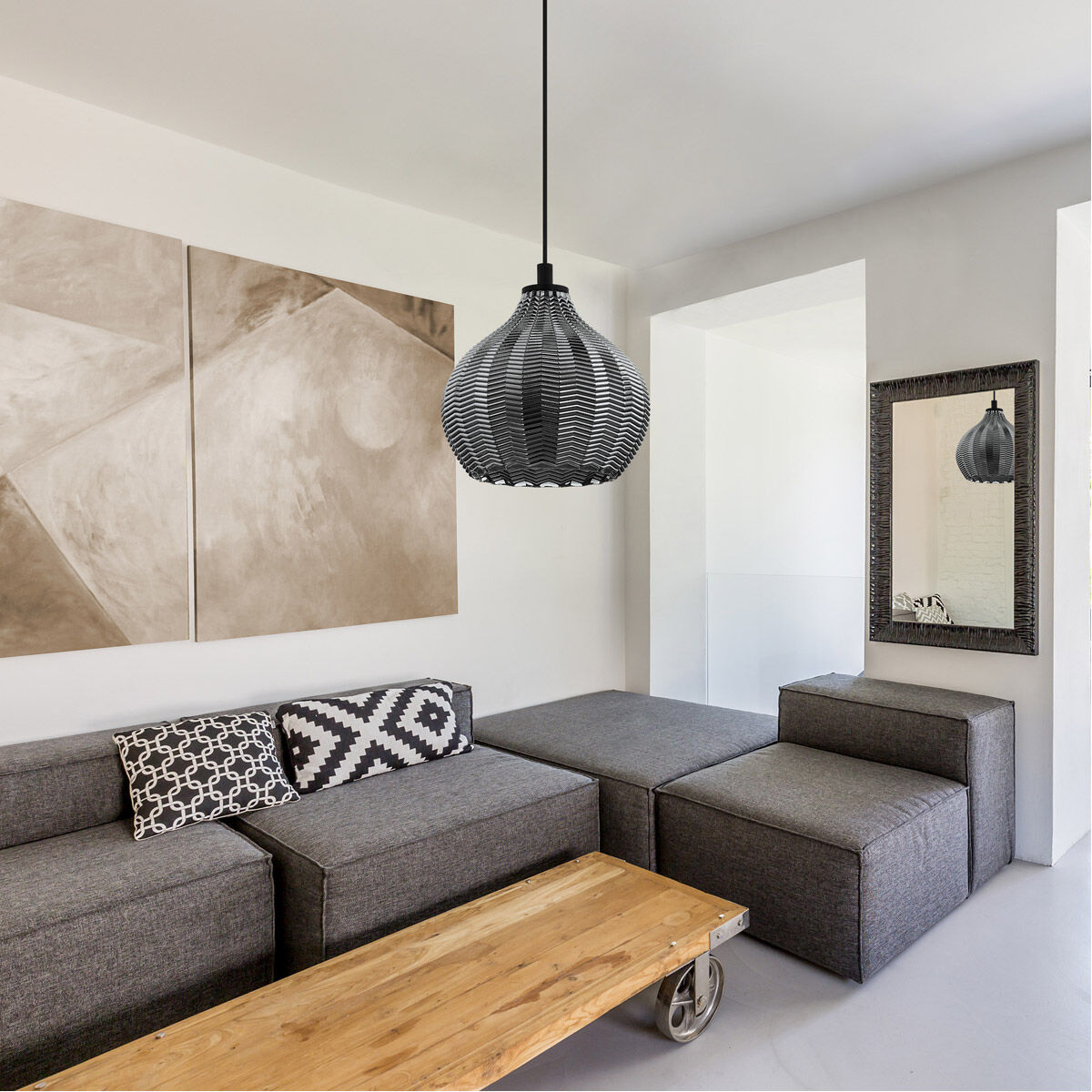 Tamallat 1 Light 9 inch Structured Black Pendant Ceiling Light