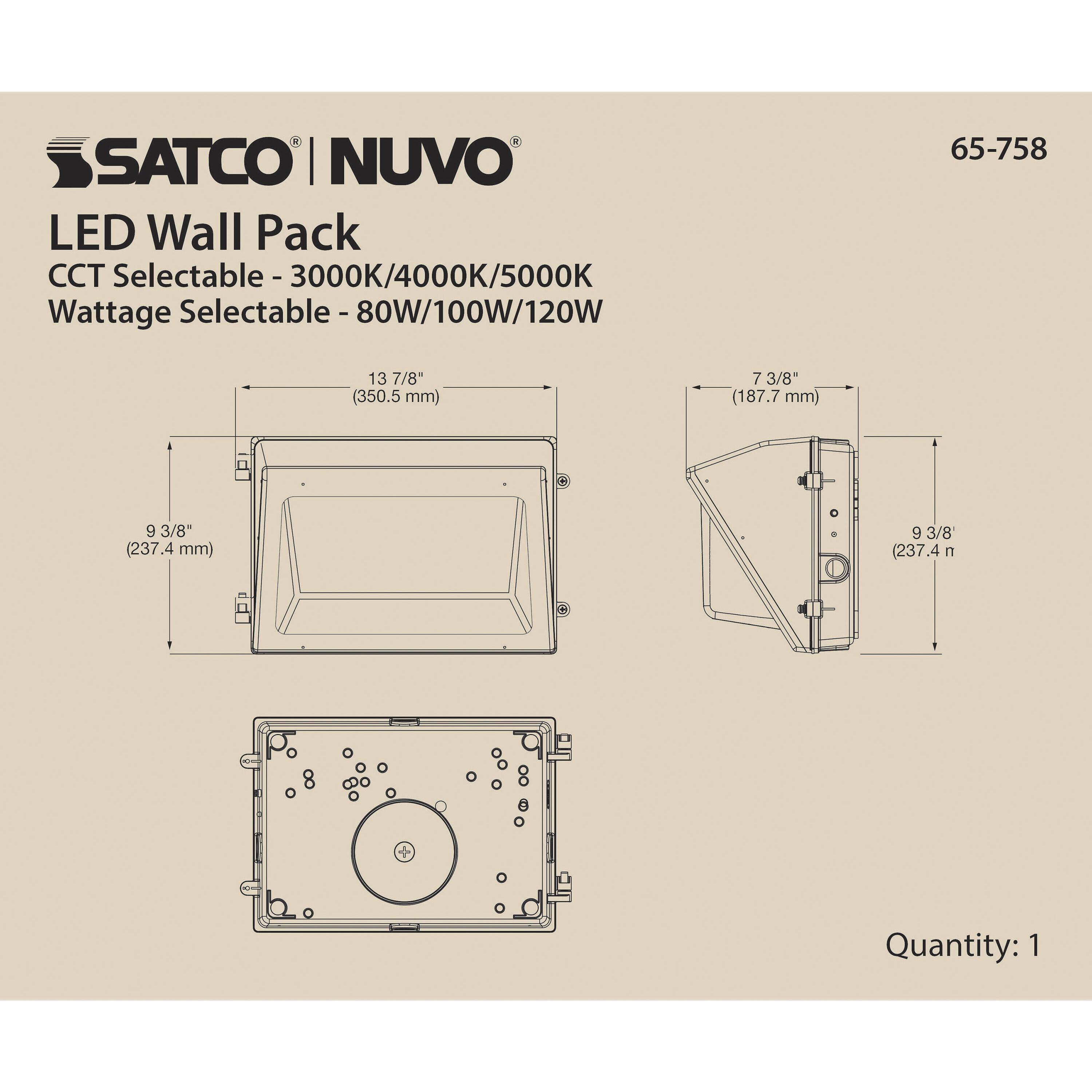 Brentwood LED 9 inch Bronze Outdoor/Indoor Wall Pack