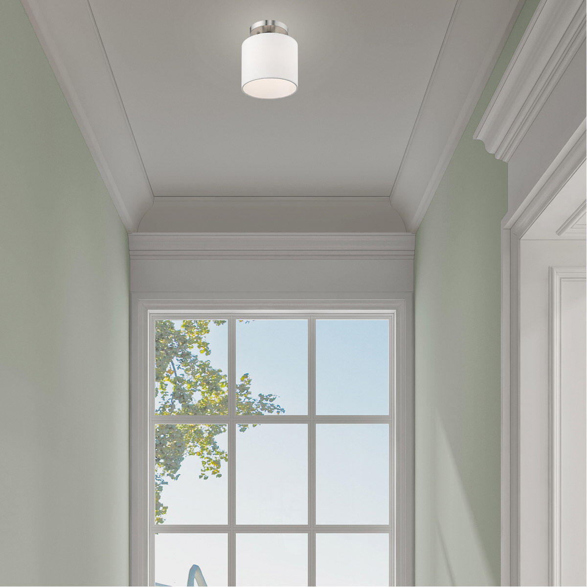 Clark 1 Light 7 inch Brushed Nickel Semi-Flush Mount Ceiling Light