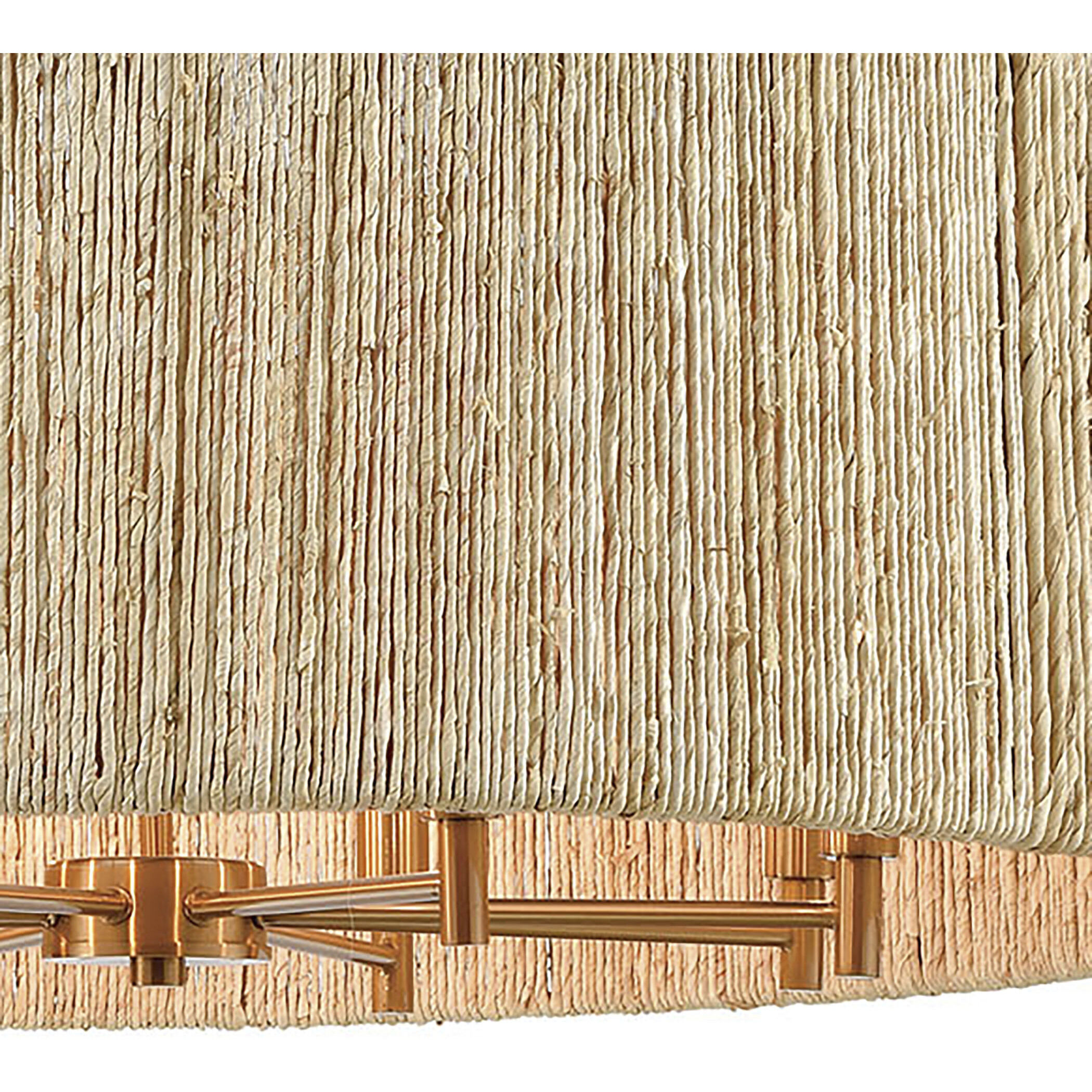 Abaca 8 Light 33 inch Satin Brass Chandelier Ceiling Light