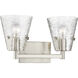 Analia 2 Light 16.5 inch Brushed Nickel Vanity Wall Light