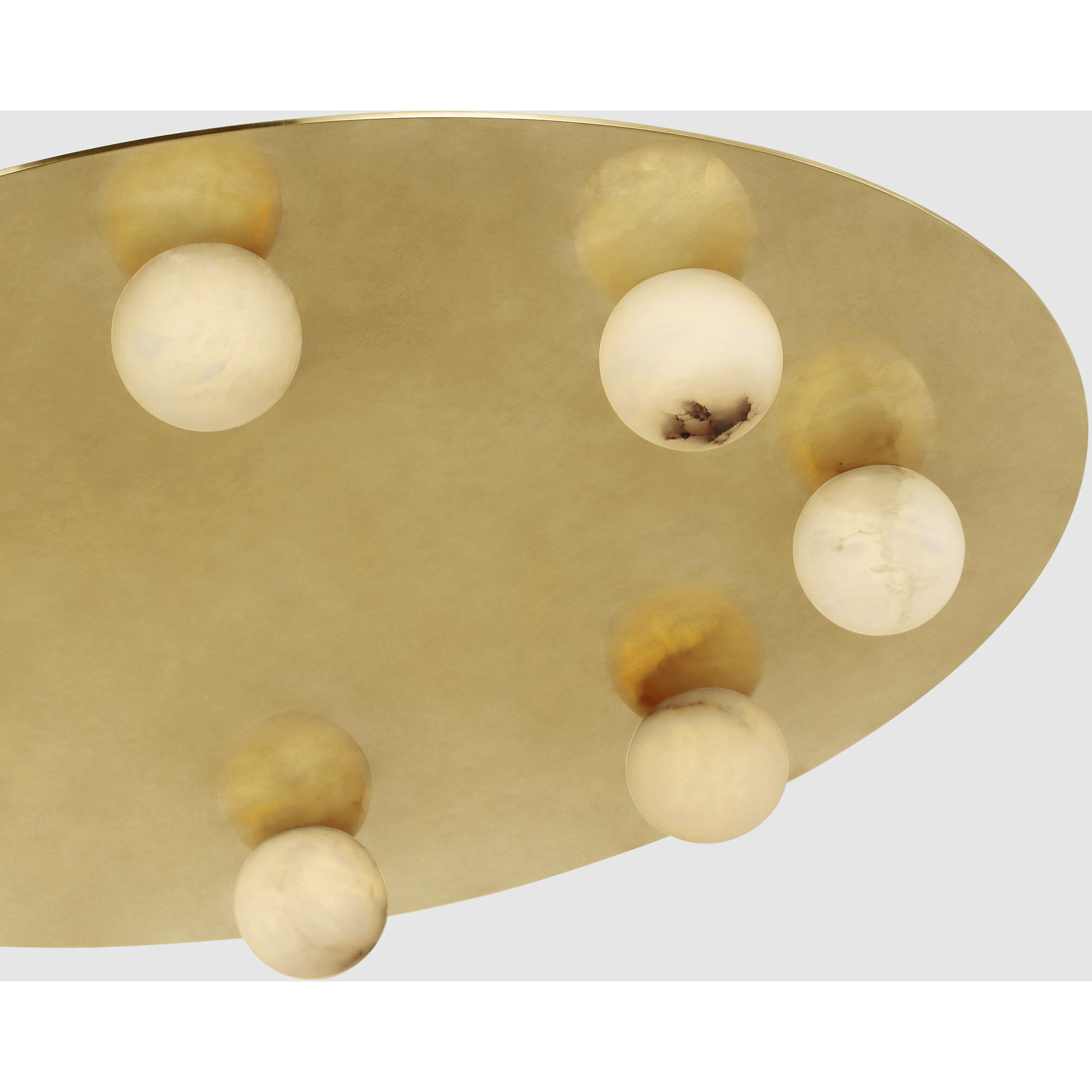 Kelly Wearstler Pertica LED 30 inch Mirrored Antique Brass Flush Mount Ceiling Light