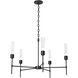 Vela 5 Light 30.3 inch Oil Rubbed Bronze Chandelier Ceiling Light in Clear