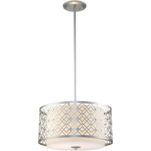 Ziggy 2 Light 16 inch Laquered Silver Pendant Ceiling Light, Large